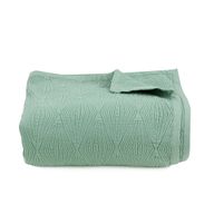 Jade Green Diamond Jacquard Bedspread