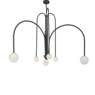 نجفة أوربت كانوبي الرمادية بكرات زجاجية عصرية