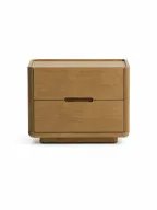 Ostrel Wood Bedside Table With Two Drawers