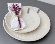 Handmade Set Of 2 Woven Cotton Plates