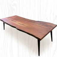 Live Edge Center Table Crafted From Single Slab Of Wood
