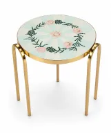 Dome Side Table I - Mosaic Top With Stainless Steel Legs