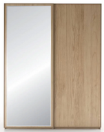 MDF Sliding Doors Wardrobe With One Full-Length Mirror and HPL Finish - 160 cm