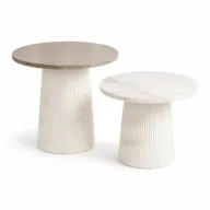 Round Marble Coffee Table Set of 2