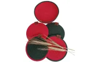 Handmade Woven Red Coasters Set Of 4 \Coasters And Plate