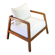 Hedj Armchair With Wooden Frame - Cushioned Back & Seat