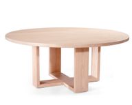Cross Round Natural Oak Dining Table