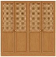 Glow Veneer Hinged Cane Wardrobe