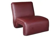 كرسي استرخاء بورغندي بجلد طبيعي - منجد