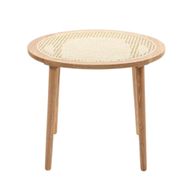 Wooden Side Table with Cane Top