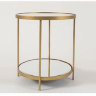 Orion Side Table AG1003 - Mirror\Glass Top - Lower Shelf