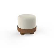 Azure Ottoman - Beech Wood & Linen