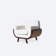 Entwine Armchair In Beech Wood & Cane - Premium Upholstery
