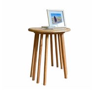 Ray Side Table - Oak Wood - Round Top