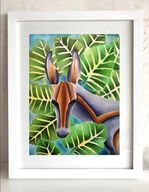 Mule & Colocasia Framed Fine Art Giclée Print