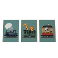 Animal Train Trio – Kids Wall Art Set