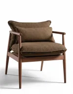 Destiny Armchair In Solid Beech wood - Cushioned Back & Seat