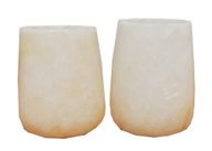 Alabaster Cylinder Vases Duo