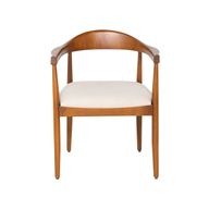 كرسي فلو مصنوع من الخشب الصلب بمقعد من الجوت