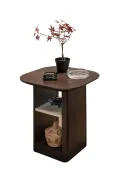 Side Table Tower - Wooden Structure - Shelves - Square Top
