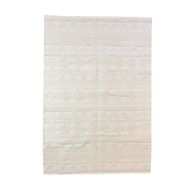 Handwoven Cotton Rug – Off White Minimalist Pattern