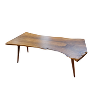 Live Edge Coffee Table With Slanted Legs