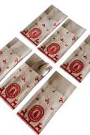 طقم حوامل أدوات المائدة بزخرفة حديقة الغزلان