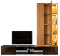Levante Natural Oak Veneer TV Unit With Solid Oak Shutter