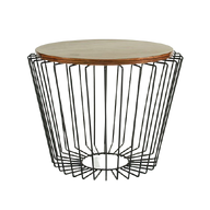 Lyra Side Table AG1008 - Wooden Top & Metal Frame