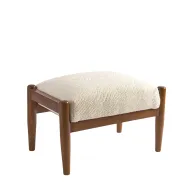 Rest L Pouf/ Leg Rest - Upholstered Seat & Beech Wood Legs