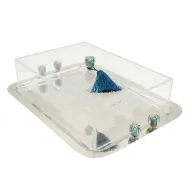 Stone Silver Tray with Cover – Nickel-Coated Brass