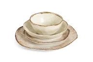 Cream Stoneware Dinnerware Set - 24 Pieces