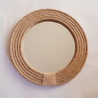 مرآة حائط هيلينا يدوية بإطار من حبل الجوت الطبيعي