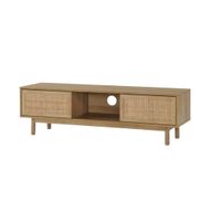 Liza Rustic TV Unit in Oak Veneer and Rattan