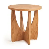 Aura Side Table - Silver Sands - Wooden Connected Legs