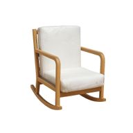 Beech Rocking Chair With Upholstered Back & Seat