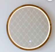 Florence Round LED Mirror With Natural Oak Frame – Modern Design