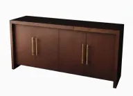 Belt Buffet - Beech Burl Walnut Veneer And Brass Handles