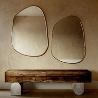 Keira Irregular Shape Gold-Framed Wall Mirror Set