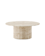 ASHBY Marble Coffee Table - Travertine - Round Shape