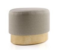 Cork Pouf - High Quality Fabric With Golden Wooden Base