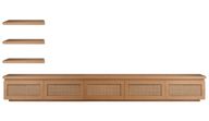 Cane TV Unit with 3 Floating Shelves & Storage Cabinets