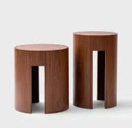 Kenya Side Table Set of 2 (Veneer) - Natural Wood