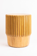 Ellinor Side Table - American Oak Wood - Fluted Round Design