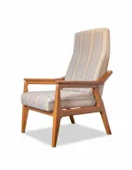 Elonge Fauteuil In Beech Wood With Upholstered Back & Seat