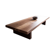 طاولة قهوة مستطيلة طويلة من الخشب الطبيعي بتصميم بسيط وأنيق