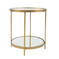 Orion Side Table AG1003 - Mirror\Glass Top - Lower Shelf