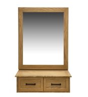 Floating Oak Mirror Dresser With 2 Drawers