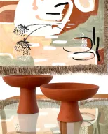 طبق عالي بلون خام طبيعي – أناقة ترابية بتصميم مرتفع