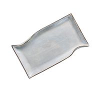 Gi Designs Wave Serving Plate White - Gold 35 x 20 cm